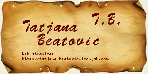 Tatjana Beatović vizit kartica